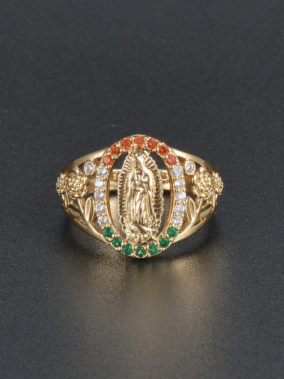 Anillos Sortijas Argollas con Piedras Brillantes en Oro 10K Para Mujeres Joyeria