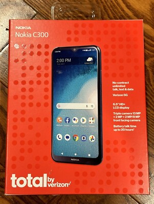Nokia C300 Total Wireless Cell Phone 6.5'' HD+ 13MP Camera BRAND NEW SEALED
