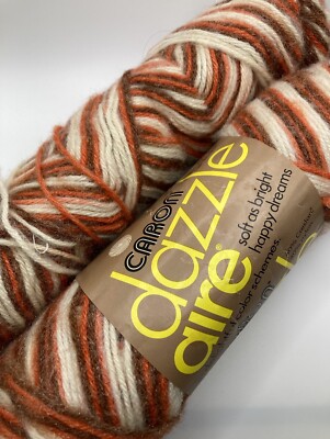 1 Skein + Partial Caron Dazzle Aire Yarn Color Russets Worsted Hat & Scarf Yarn
