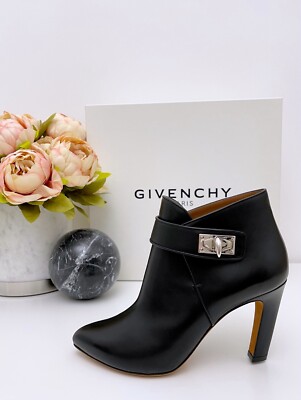 Givenchy scarpe donna stivaletti in pelle nero Shark Lock Bottine 9 boots 37.5