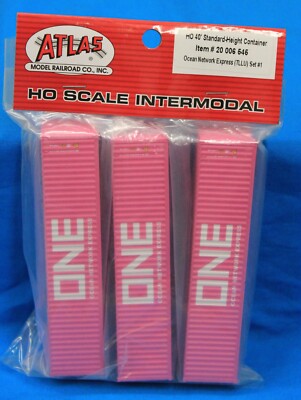 HO Scale - ATLAS 20 006 545 OCEAN NETWORK EXPRESS - ONE 40' Container - Set # 1
