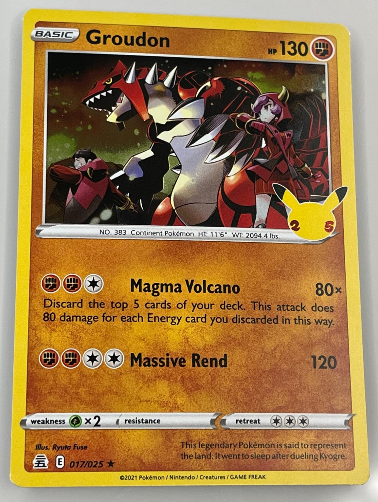 Groudon 017/025 Celebrations 25th Anniversary Holo Rare