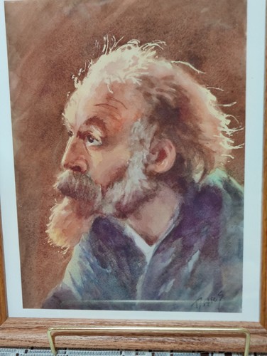  Jeremiah - Beautiful Impressionism Portrait Watercolor Painting - Framed 
