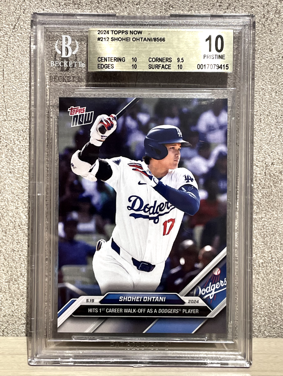 Topps now 212 Shohei Otani BGS 10 APPRAISED 2024 LOS ANGELES