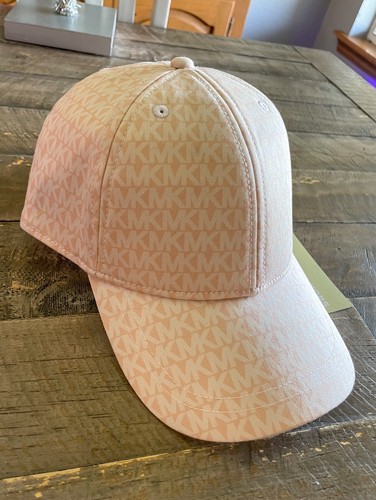 NWT $88 MICHAEL KORS Size OS Women's Powder Blush Pink MK LOGO Baseball Hat