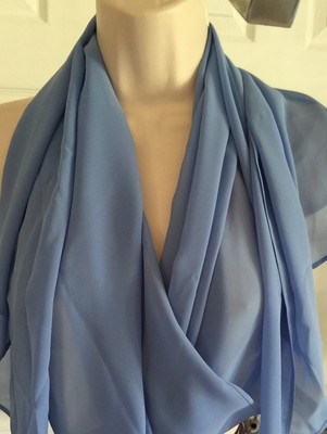 Papell Boutique Mother of Bride-Groom periwinkle blue gown scarf 4P