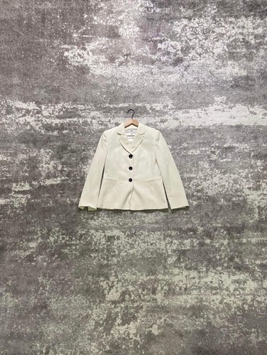 Le Suit Essentials Women’s White Blazer Suit Coat Satin Lining Size 4P Petite