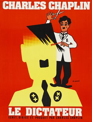 7694.Vintage design Poster.Home room office decor.Chaplin French Le Dictateur.
