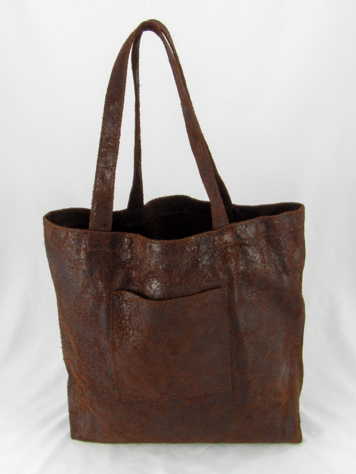 Large leather tote bag rustic everyday market work overnight