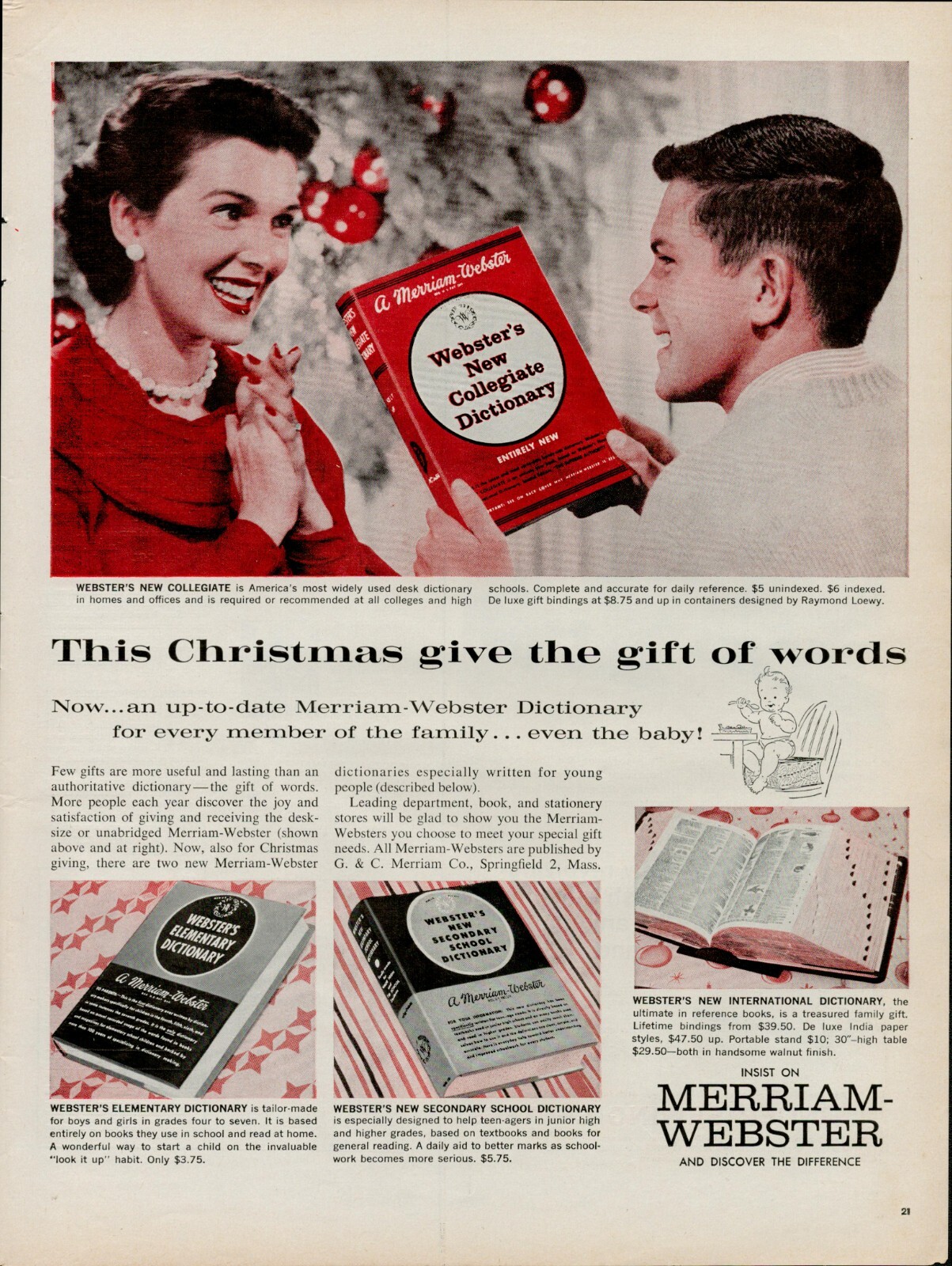新年SALE【激レア】WEBSTER'S DICTIONARY 1959 1959 Webster's New Collegiate Dictionary Thin Paper Second