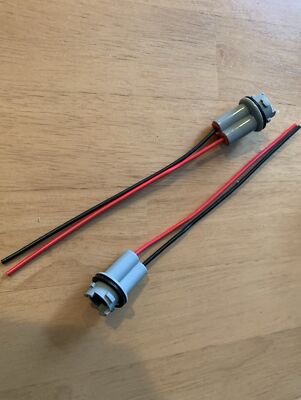 Universal Pigtail Wire Female Socket 194 T10 PGS Rear Side Marker Light Bulb Fit