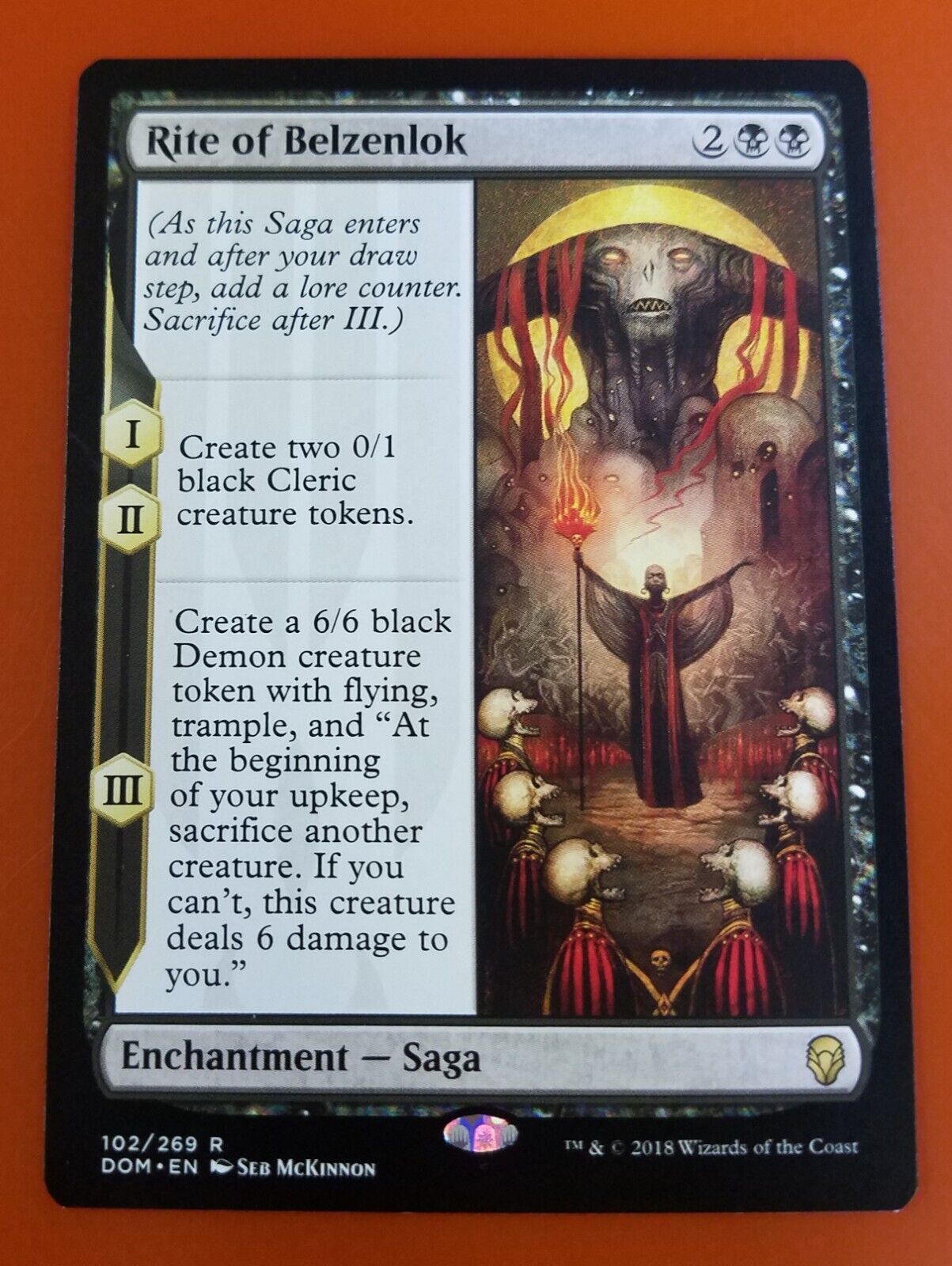 Rite of Belzenlok 1x FOIL DOM MTG Dominaria Rare MINT black Rite of Belzenlok 1x FOIL DOM MTG Dominaria Rare MINT black