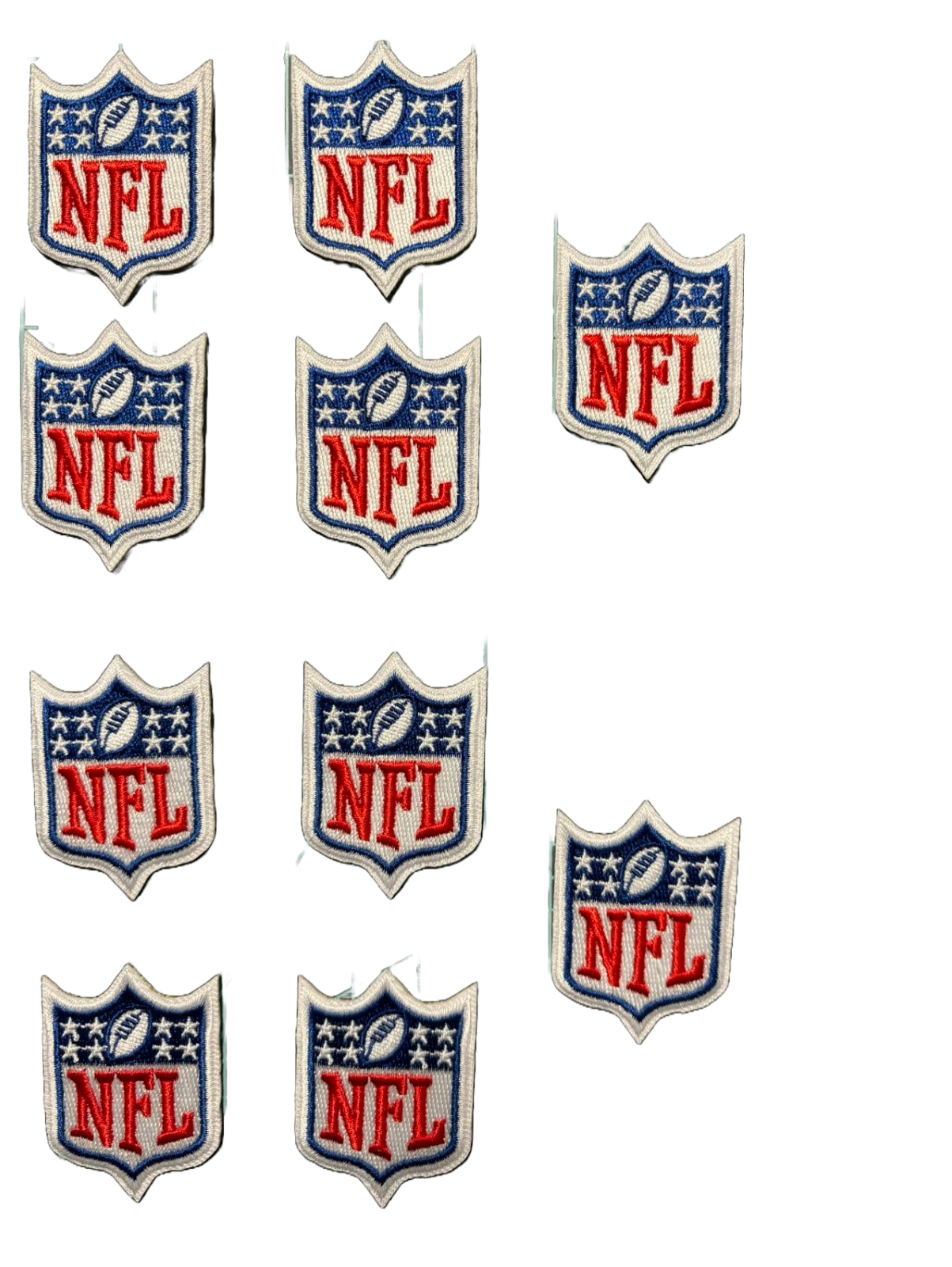 Set of 10 NFL Logo Iron on Patches - 2" x 1.5" - Ship Fast from US