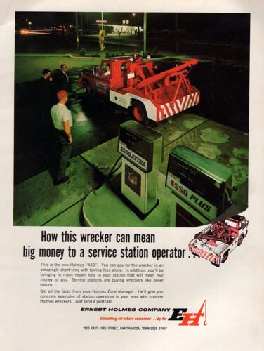 1968 Ernest Holmes Model 440 Wrecker Tow Truck Original Color Print Ad