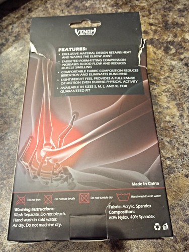 WOMEN'S~LARGE~VENOM SPORTS FITNESS~ELBOW SUPPORT~LARGE COMPRESSION ELBOW SLEEVE~