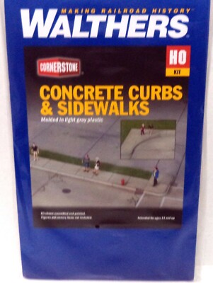 HO Scale Walthers Cornerstone 933-3187 Concrete Curbs & Sidewalks 
