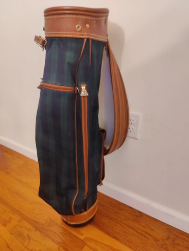 Daiwa Coach Collection Leather Golf Cart Bag Green Plaid