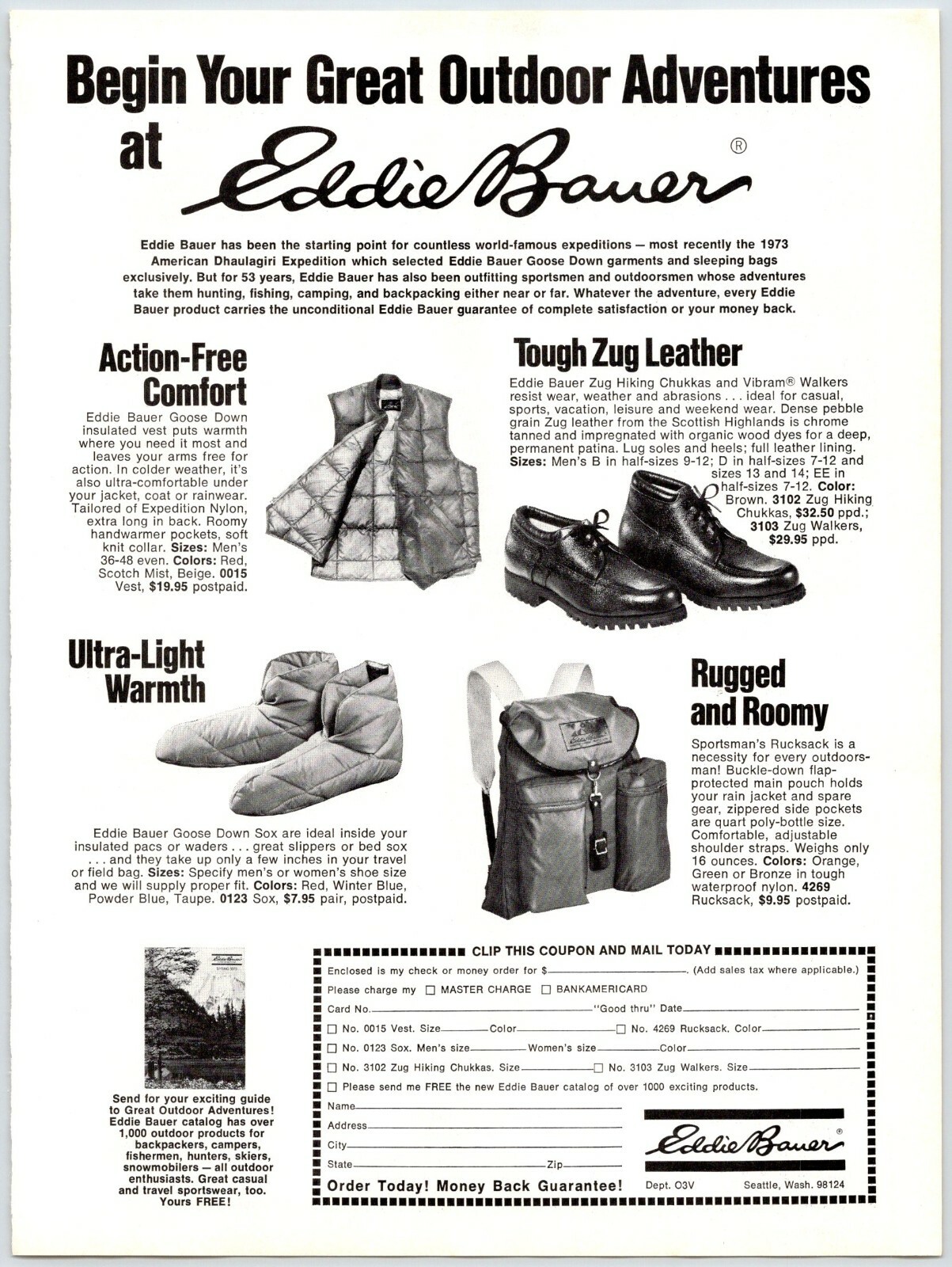 EDDIE BAUER OUTDOOR ADVENTURES Vintage 1970's 8 EDDIE BAUER OUTDOOR ADVENTURES Vintage 1970's 8