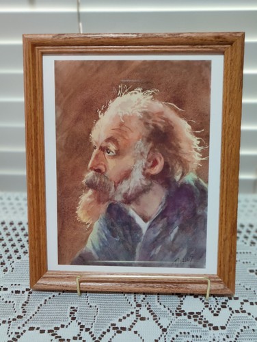  Jeremiah - Beautiful Impressionism Portrait Watercolor Painting - Framed 