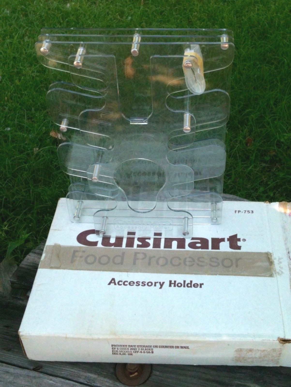 Cuisinart Acrylic Accessory Holder 6 Disks 2 Blades Counter or Wall DLC CFP NIB!
