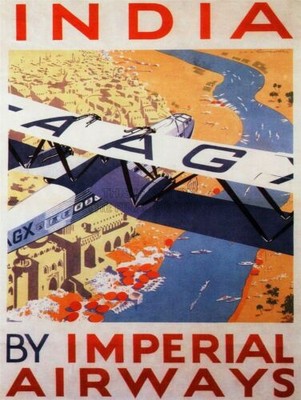 India. Imperial  retro travel poster dorm room  wall art