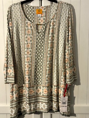 BEAUTIFUL Ruby Rd. ''ARTSY Beauty'' Top- Size 1X  NEW