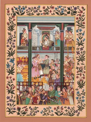 Mughal Empire Miniature Art Handmade Moghul Dara Shikoh Padshahnama Painting