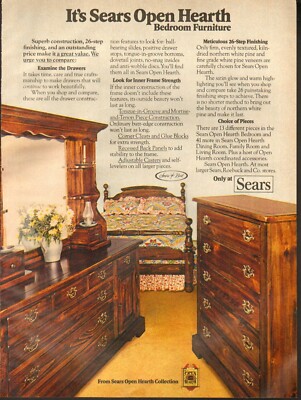 1976 Vintage ad for Sears Open Hearth Bedroom Furniture