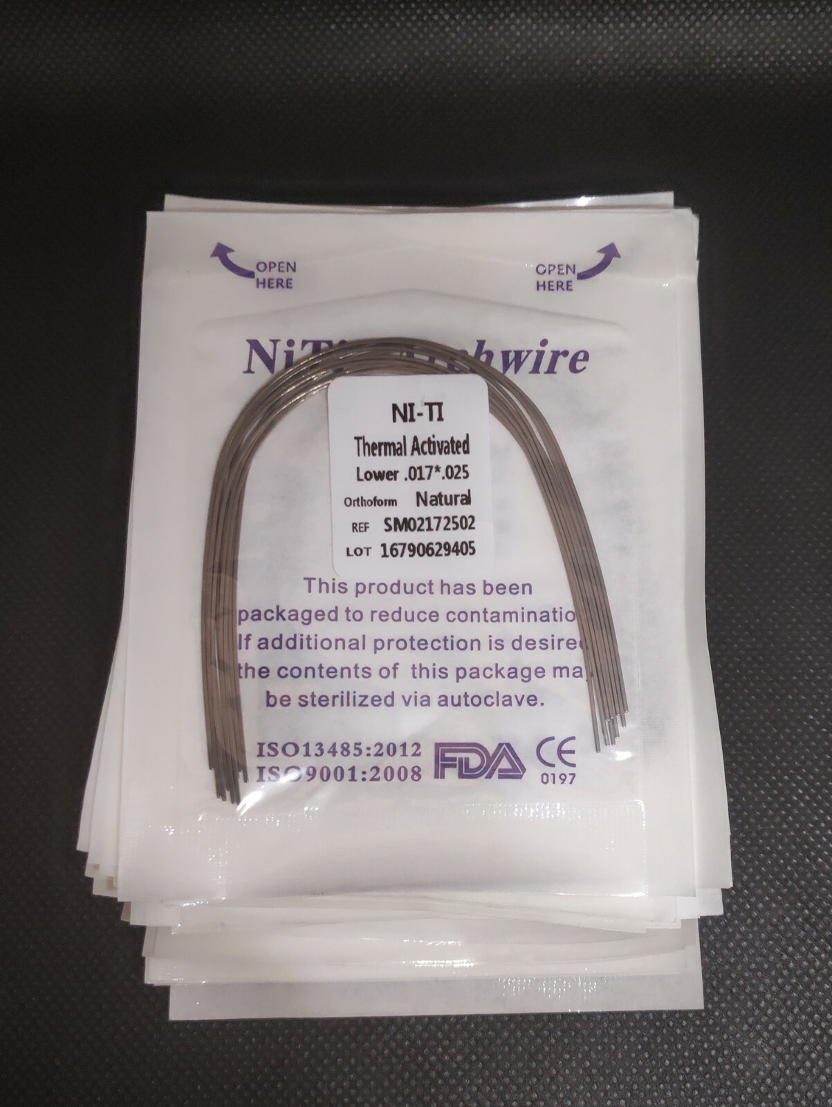 Dental Orthodontic Thermal Activated NITI Arch Wires Rectangular Natural Form