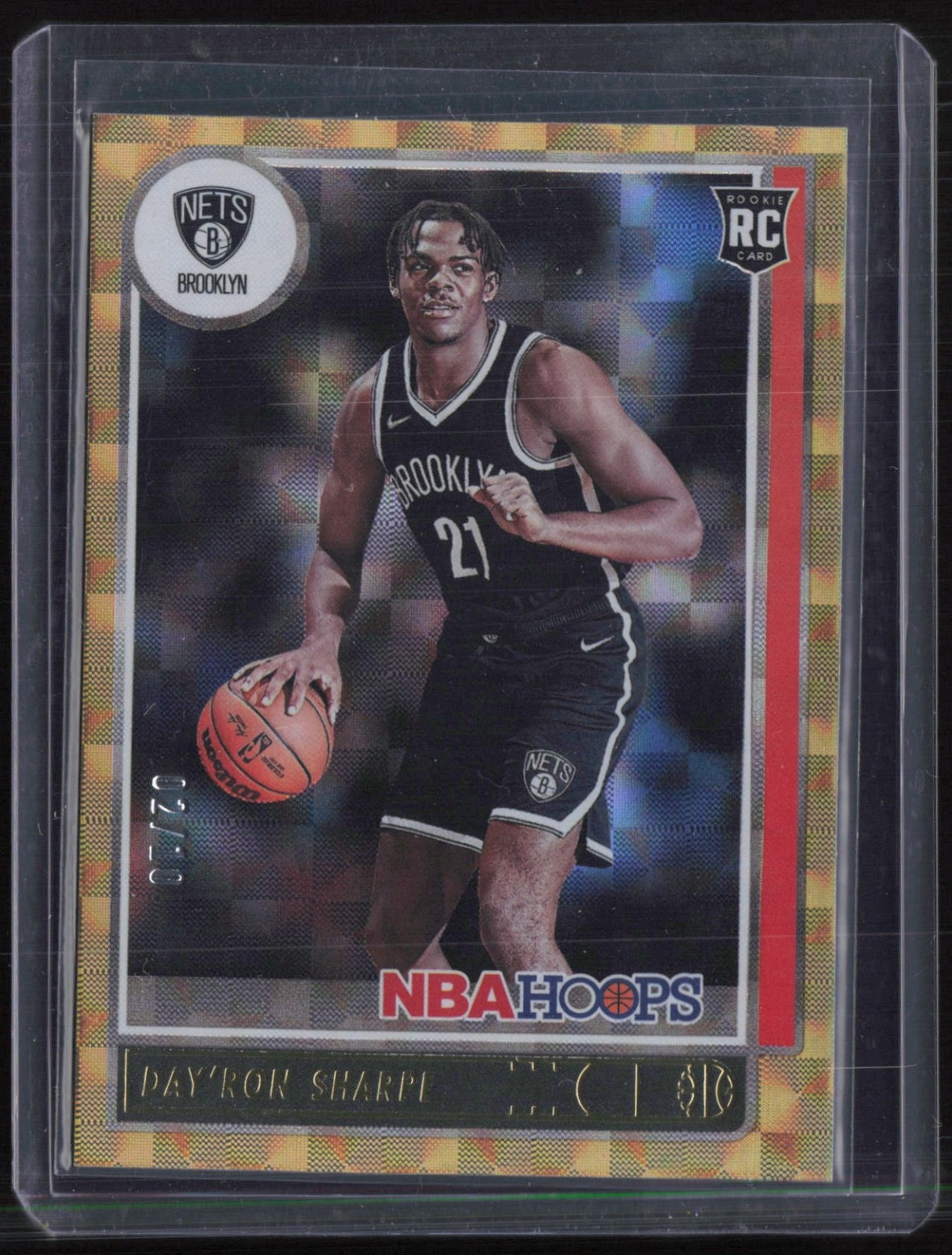 2021 Panini NBA Hoops Gold #215 Day`Ron Sharpe 2/10 RC Rookie