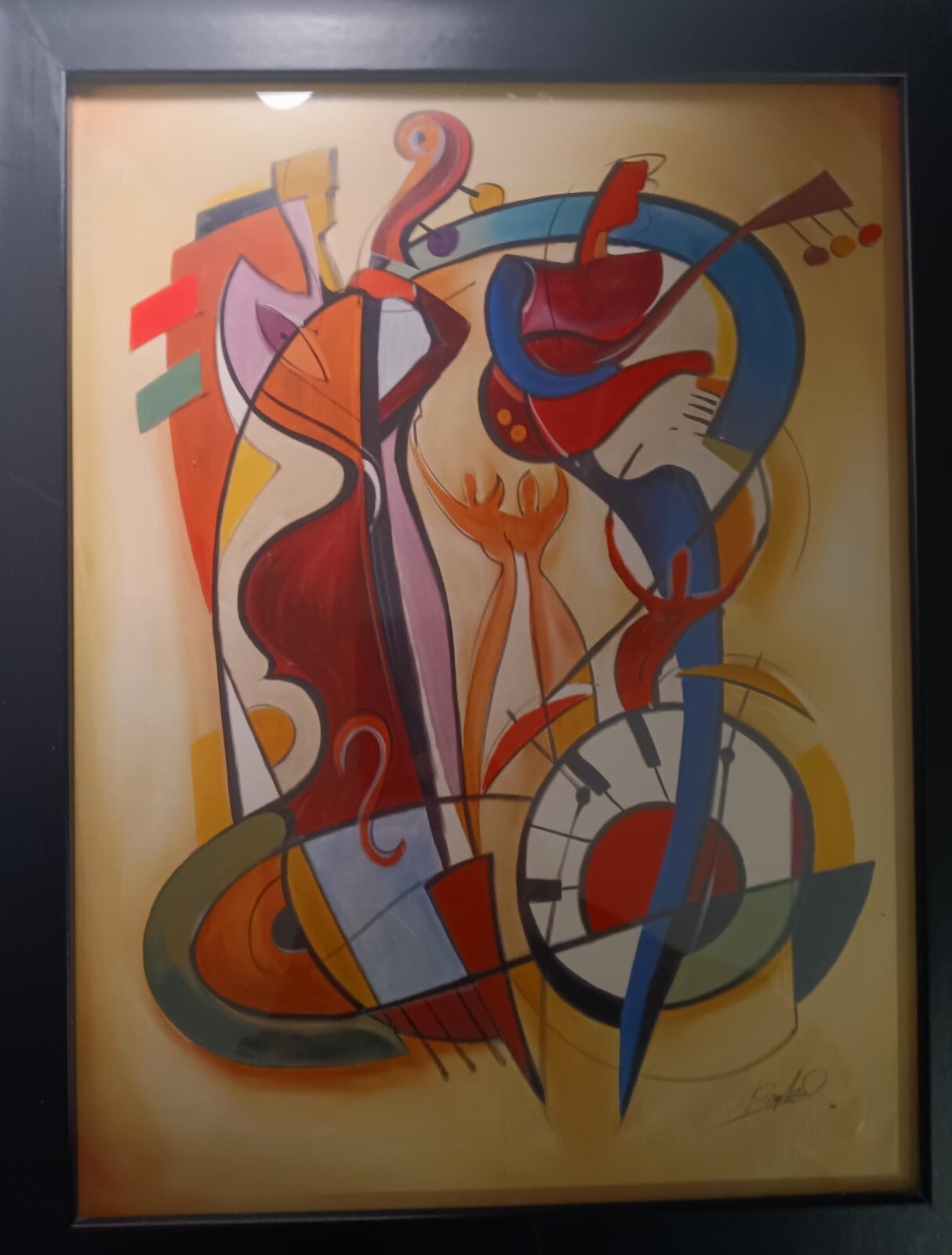 Abstract Music Themed Wild Party by Alfred Gockel Lithograph