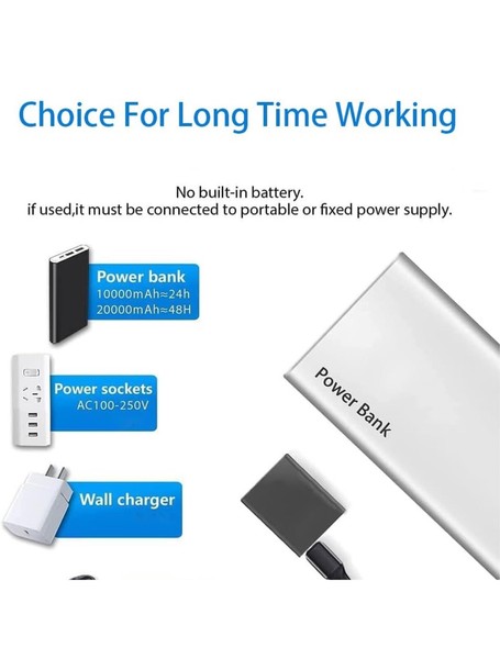 Portable power options for devices without built-in battery.