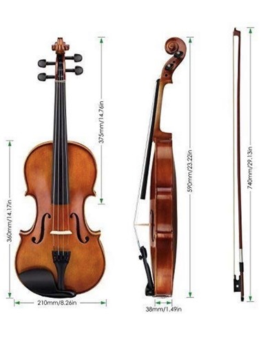 Professional Violin 4/4 Full Size Handmade Ebony, For Beginners And Students