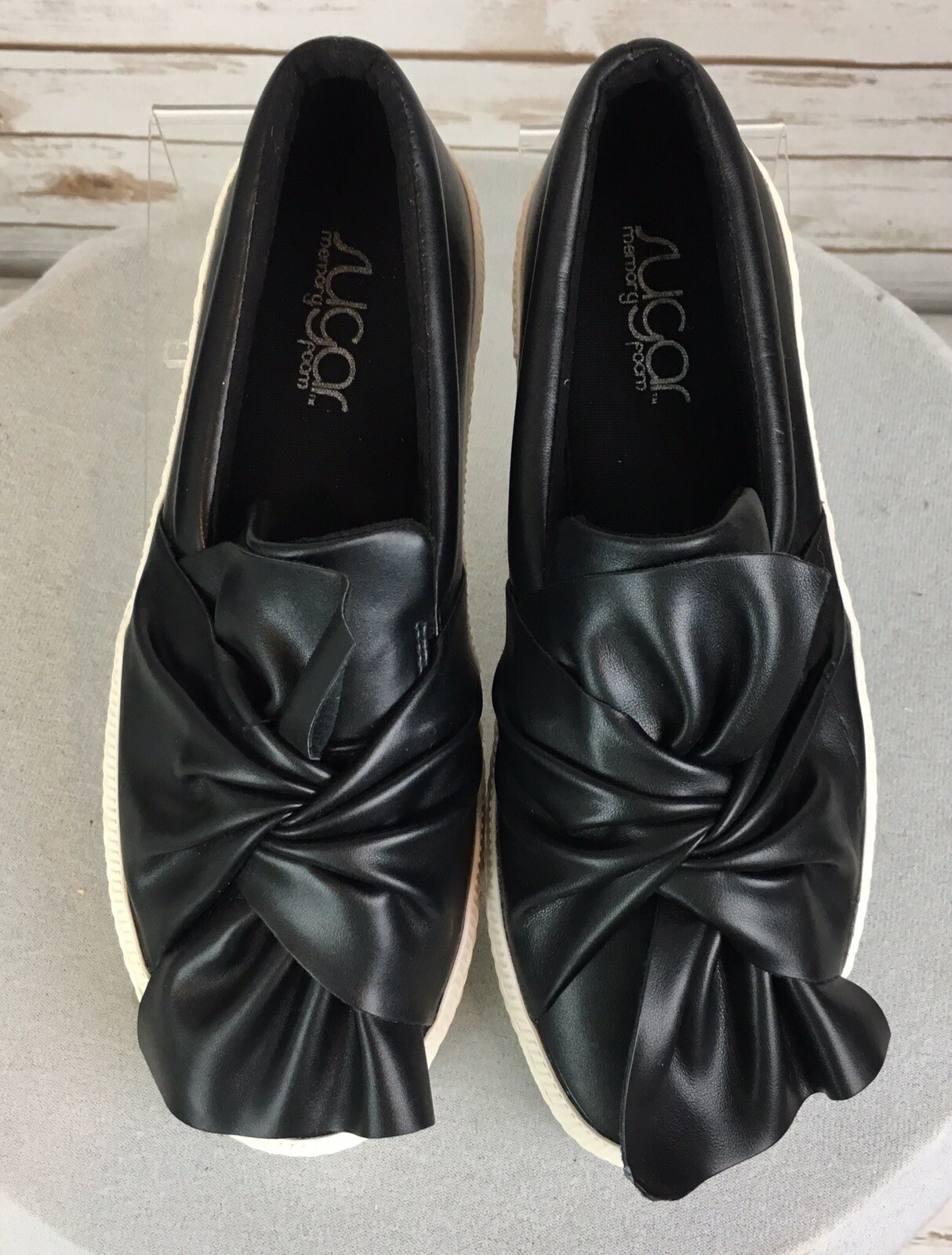Sugar Slip On Loafer Shoes Womens 8.5 Black Comfy Memory Sugar Slip On Loafer Shoes Womens 8.5 Black Comfy Memory