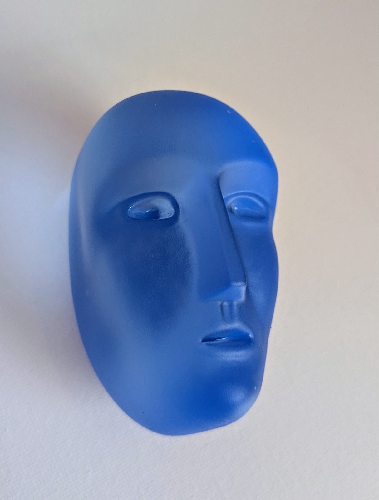 Kosta Boda Bertil Vallien Blue Art Glass BRAINS Head