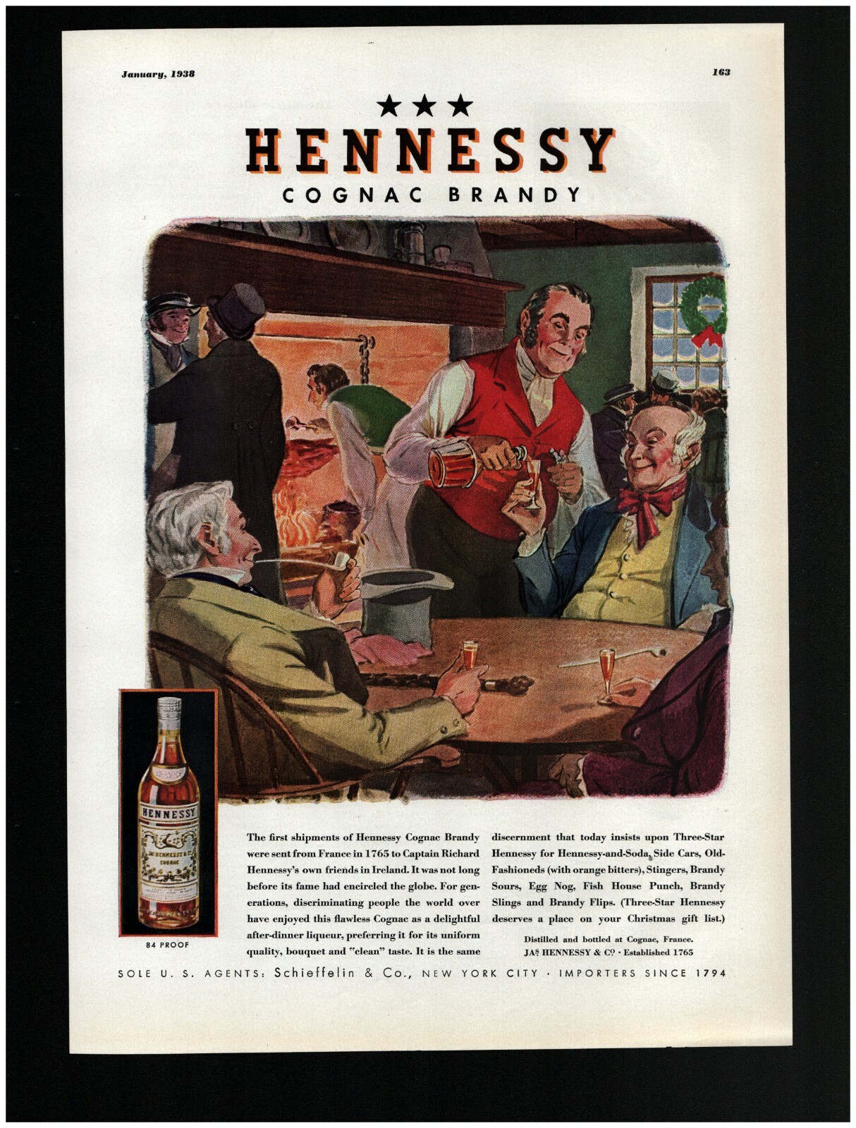 1939年のHennessyコニャックのヴィンテージ広告ポスター 1939年のHennessyコニャックのヴィンテージ広告ポスター 美術品