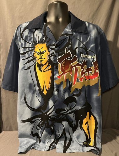 Vintage 90s 00s Samurai Spirits Button Up Print Shirt Sz L Vintage 90s 00s Samurai Spirits Button Up Print Shirt Sz L