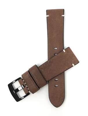 22mm Distressed Leather Watch Band Strap for Mido Multifort