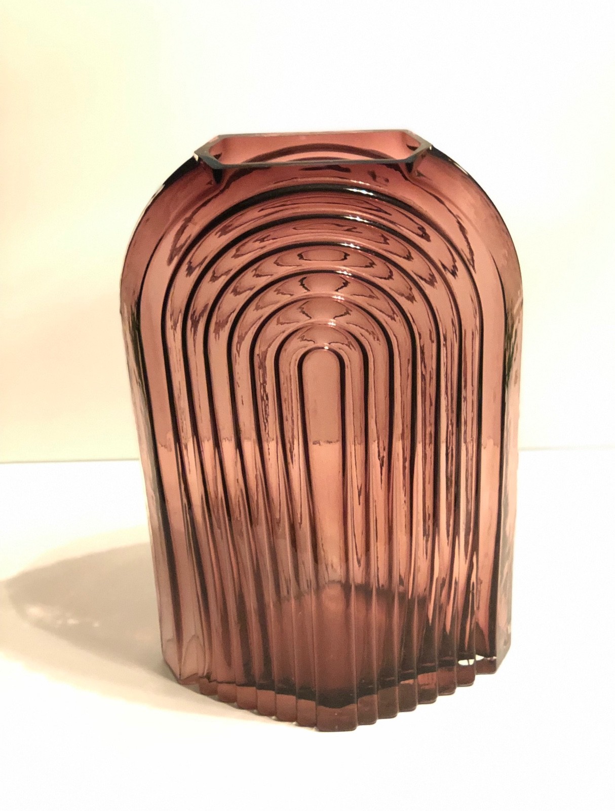 rare Blenko glass vase 5202P cased orchid purple 14
