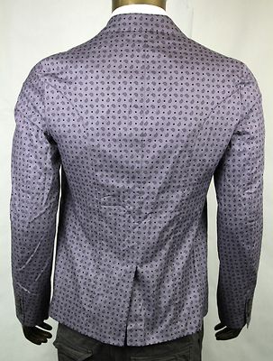 Pre-owned Gucci $2260  Mens Paisley Flower Print Jacket Blazer Purple 333510 5463