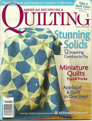 BHG American Patchwork Quilting Magazine Feb 2008 with Pull-Out Pattern Section