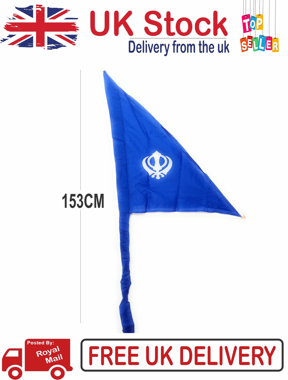 Sikh Khanda Nishan Sahib Flag Cloth Religious Banner Nagar Kirtan Decor