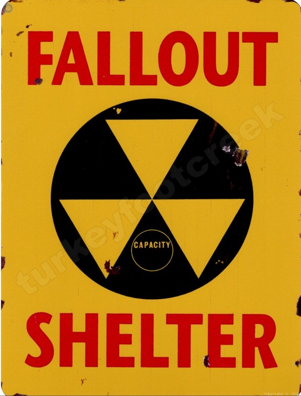 Fallout Shelter 9" x 12" Metal Sign