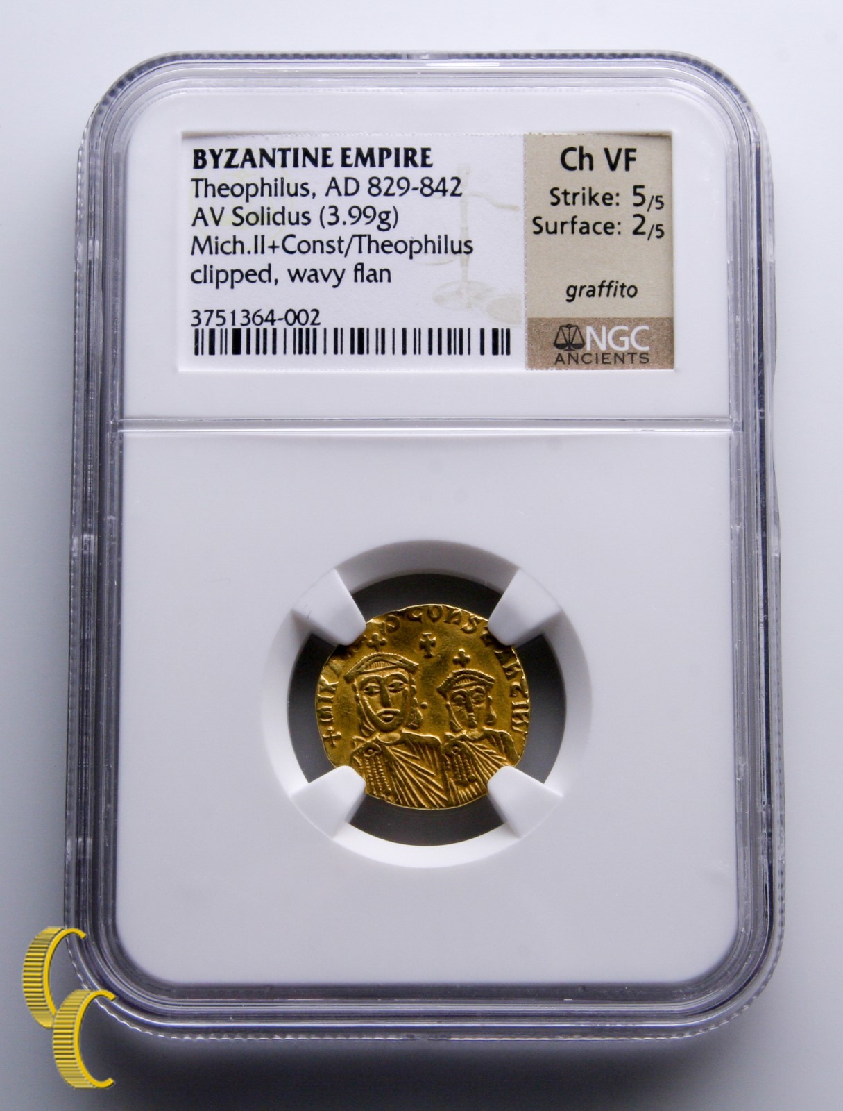 Antike Byzantinisch Reich 829-842 Ad Theophilius Gold Solidus Münze NGC Wahl VF