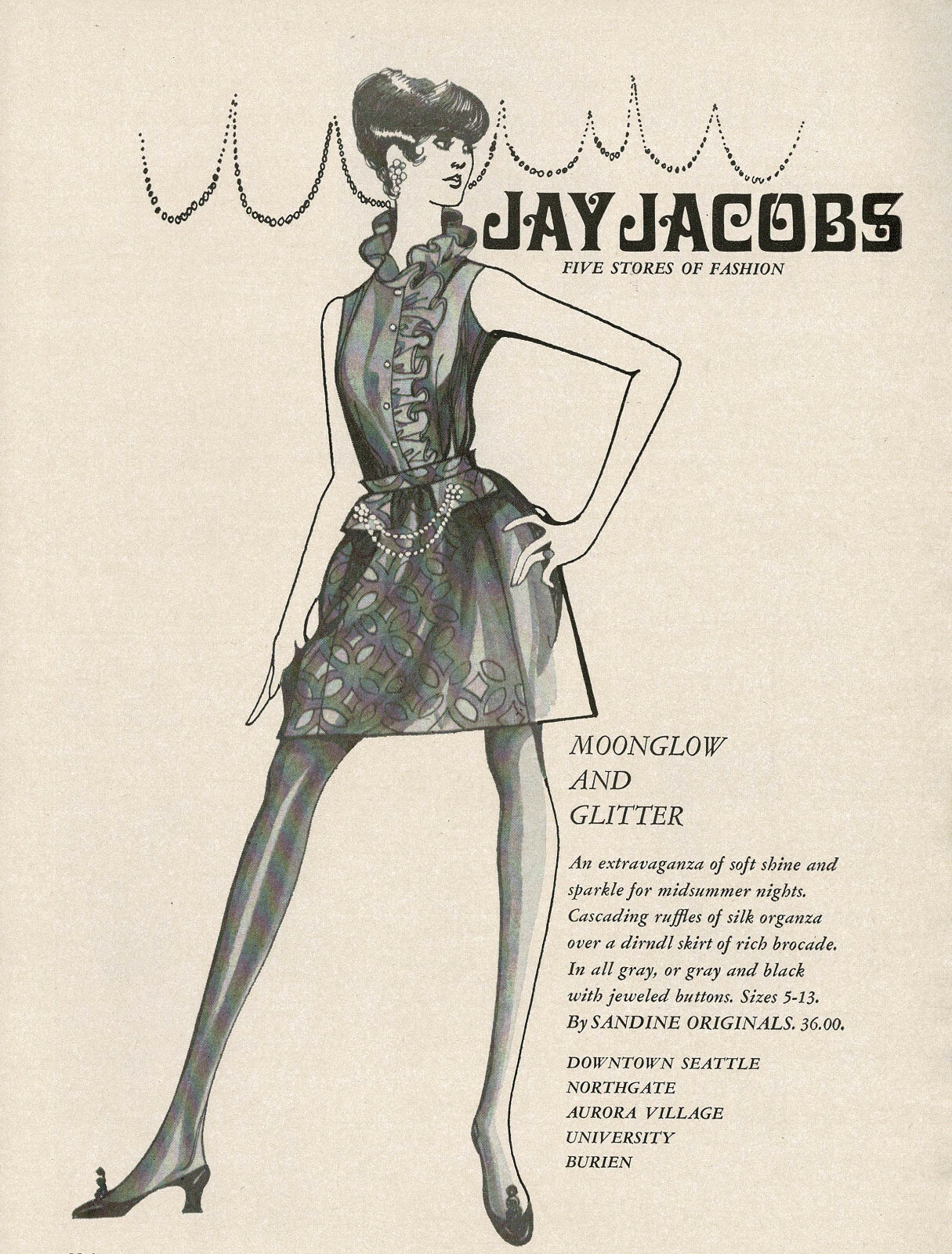 1960s Vintage Jay Jacobs Sandine Original Womens Clothing