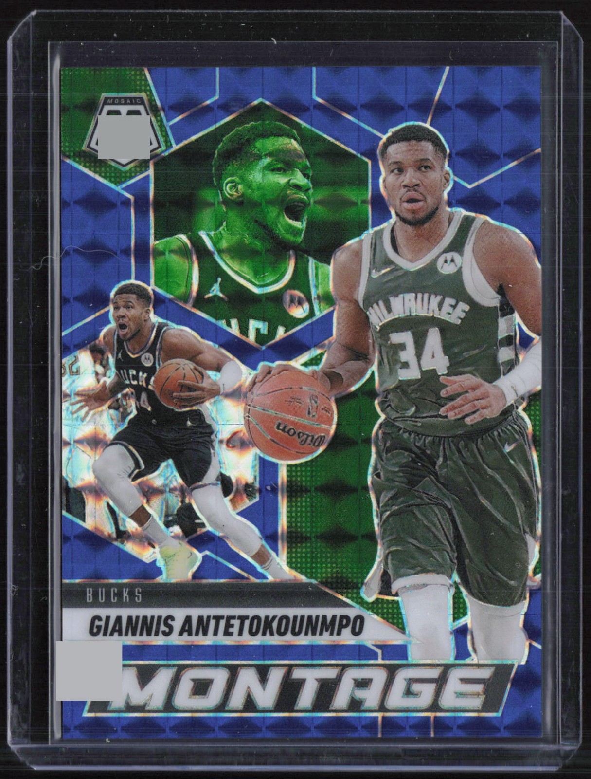 2024 Panini Mosaic Montage Blue #17 Giannis Antetokounmpo 195/199