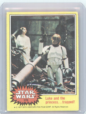#170 Luke and the princess . . trapped! | 1977 Topps Star Wars, Series 3