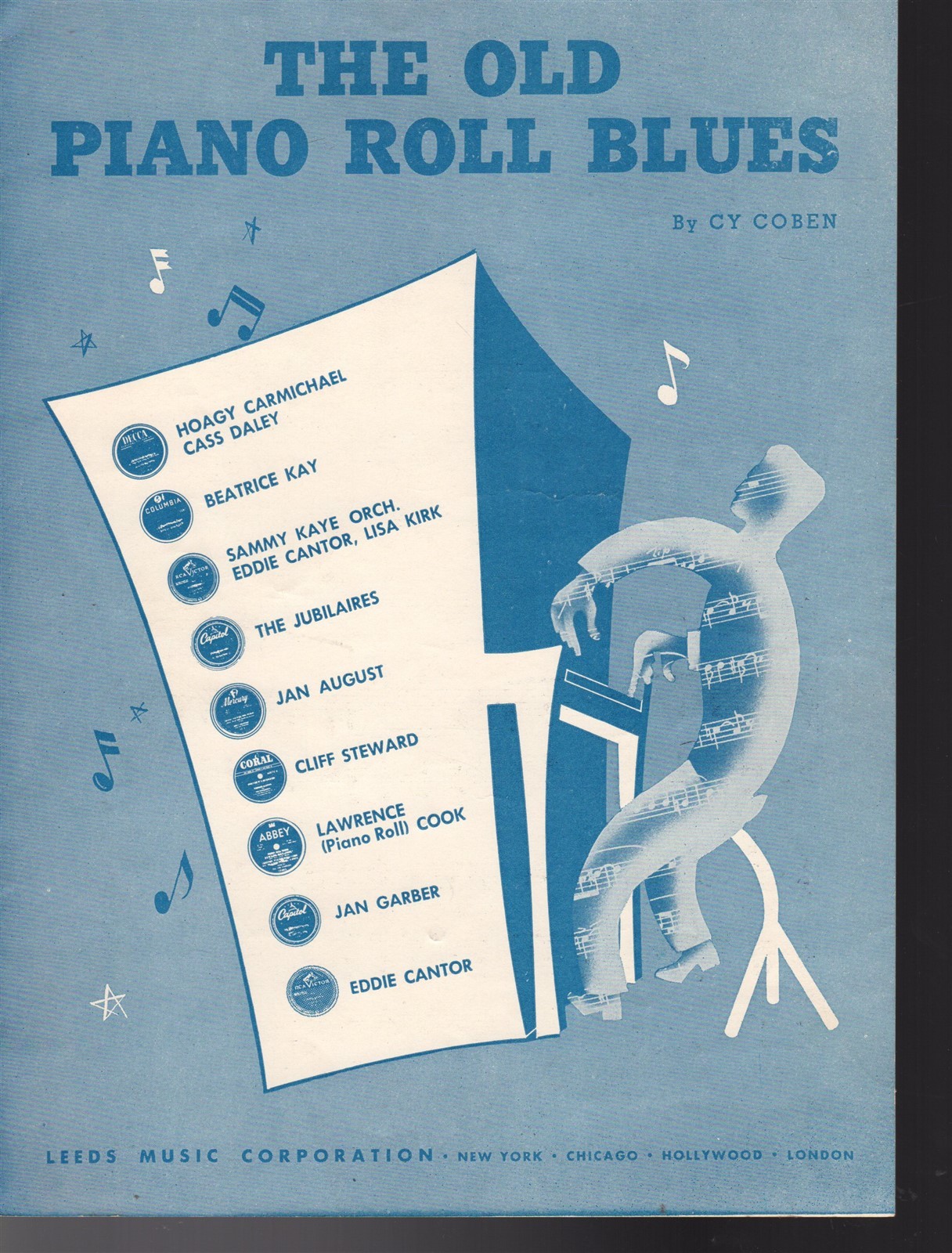 The Old Piano Roll Blues Sheet Music 1950 | eBay