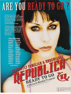 Republica 1998 Ad- Ready To Go Advertisement  WWZZ WABB KISR KZMG KHTO KQKQ WPST