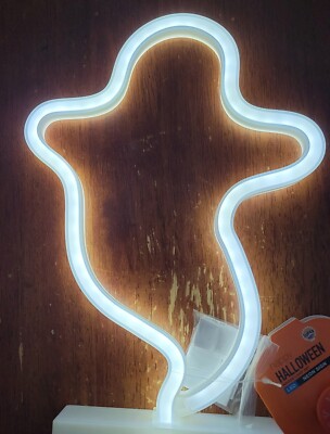 Happy Halloween LED Neon Ghost Light Up Sign Tabletop Indoor 11'' x 7'' Walgreens